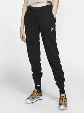 Nike Sportswear Women's Varsity Fleece Jogger Pants Black Size Medium
